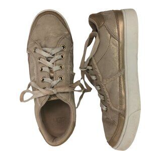 UGG Womens 6 KiDS 5 37 Girls Alanna Low Top Gold Metallic Sneakers Trainers